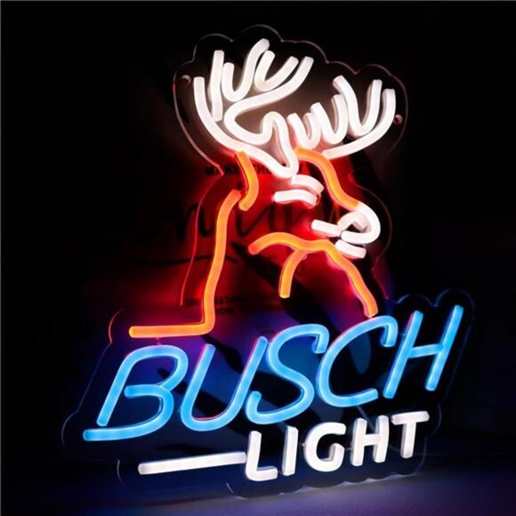 Busch Light Beer Neon LED Sign Deer Wall Decor Man Cave Beer Bar Pub Party - Picture 2 of 7